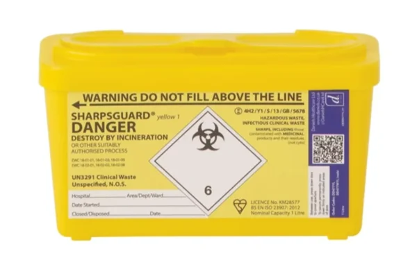 Sharpsguard Yellow Sharps Bin