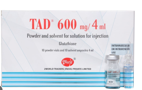 Glutathione 600mg/4ml (TAD) Powder and Solvent for Injection and Infusion (10 Pack)
