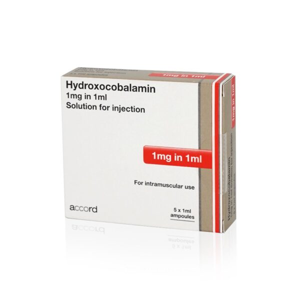 Hydroxocobalamin Solution for Injection 1mg/1ml 5 Ampoules B12