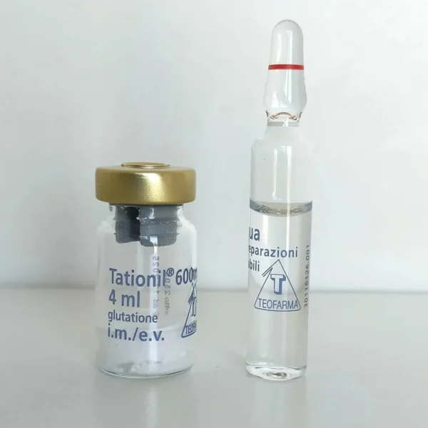 Glutathione Tationil 600mg/4ml Powder and Solvent for Solution for Injection – (1 pair of Vials)
