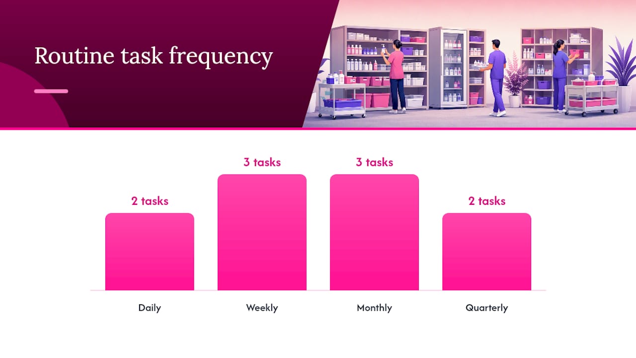 What is the best day-to-day workflow for clinic stock control? — overview diagram