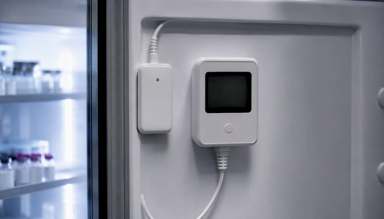 Temperature monitoring devices inside cold storage unit
