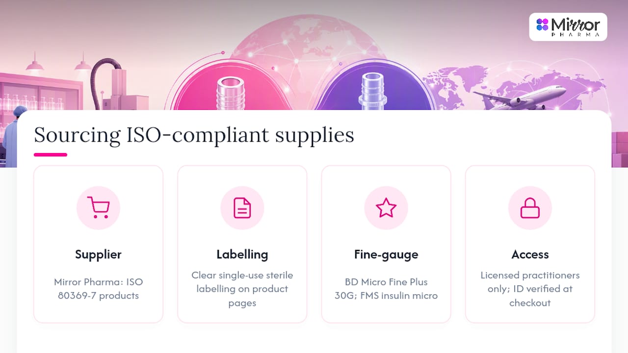 Where to source ISO-compliant syringes and needles — overview diagram