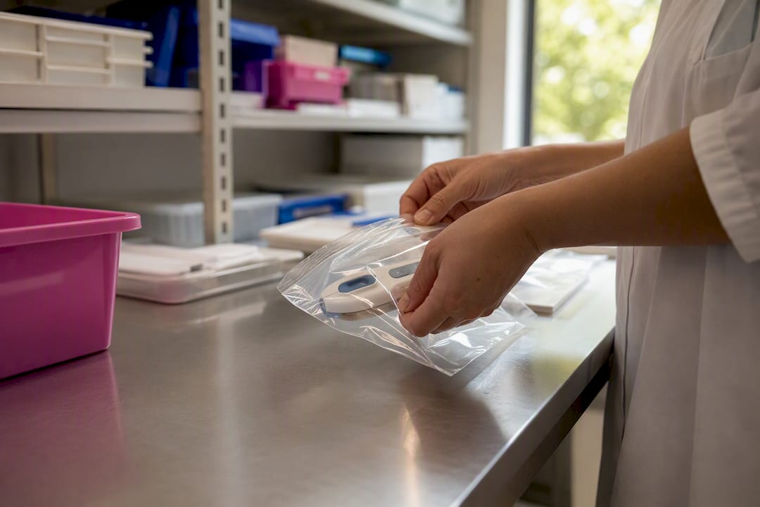 Hands packing medical device and packaging for report