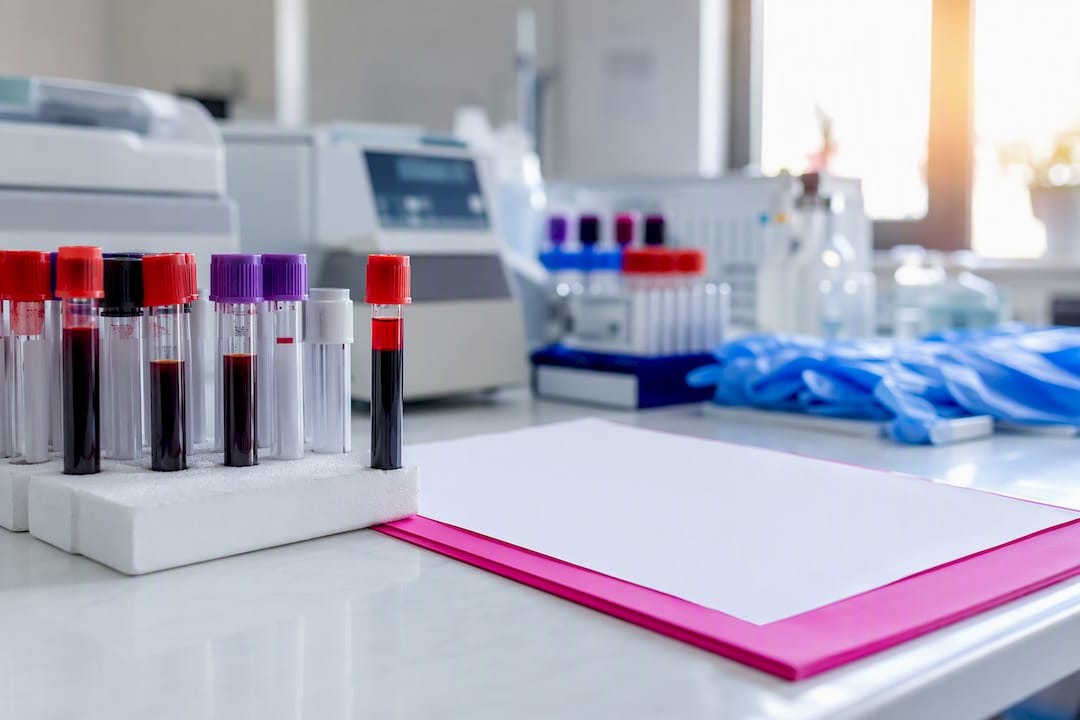 Blood test vials for liver function