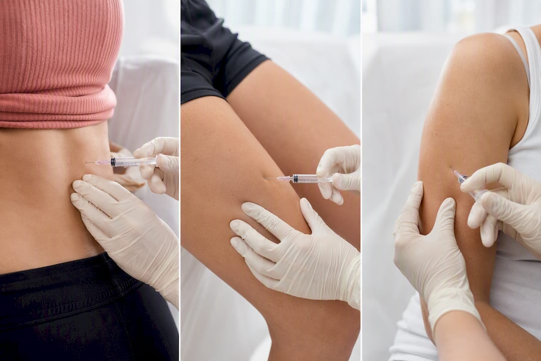 Administering injection at clinical subcutaneous sites