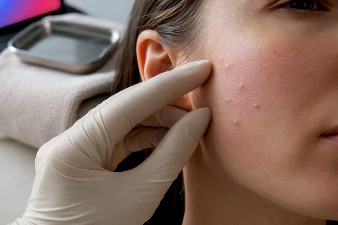 Mild facial bumps after aesthetic treatment