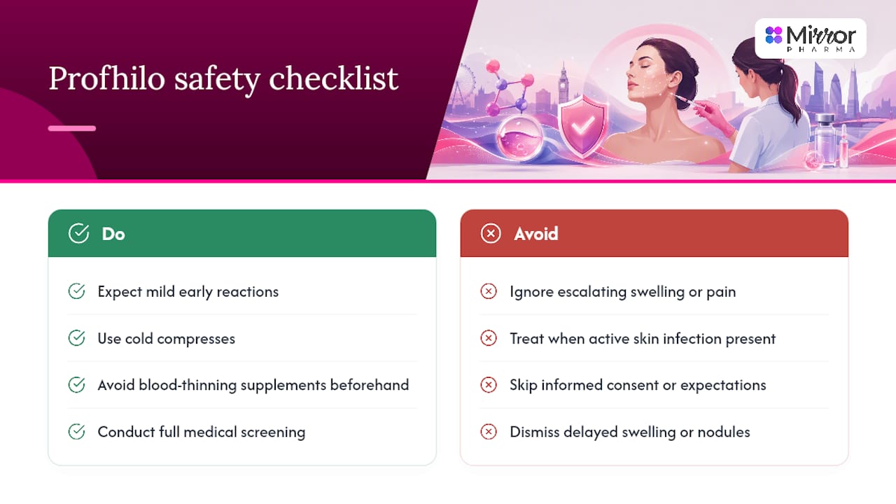 Is Profhilo safe, and what are the common side effects? — overview diagram