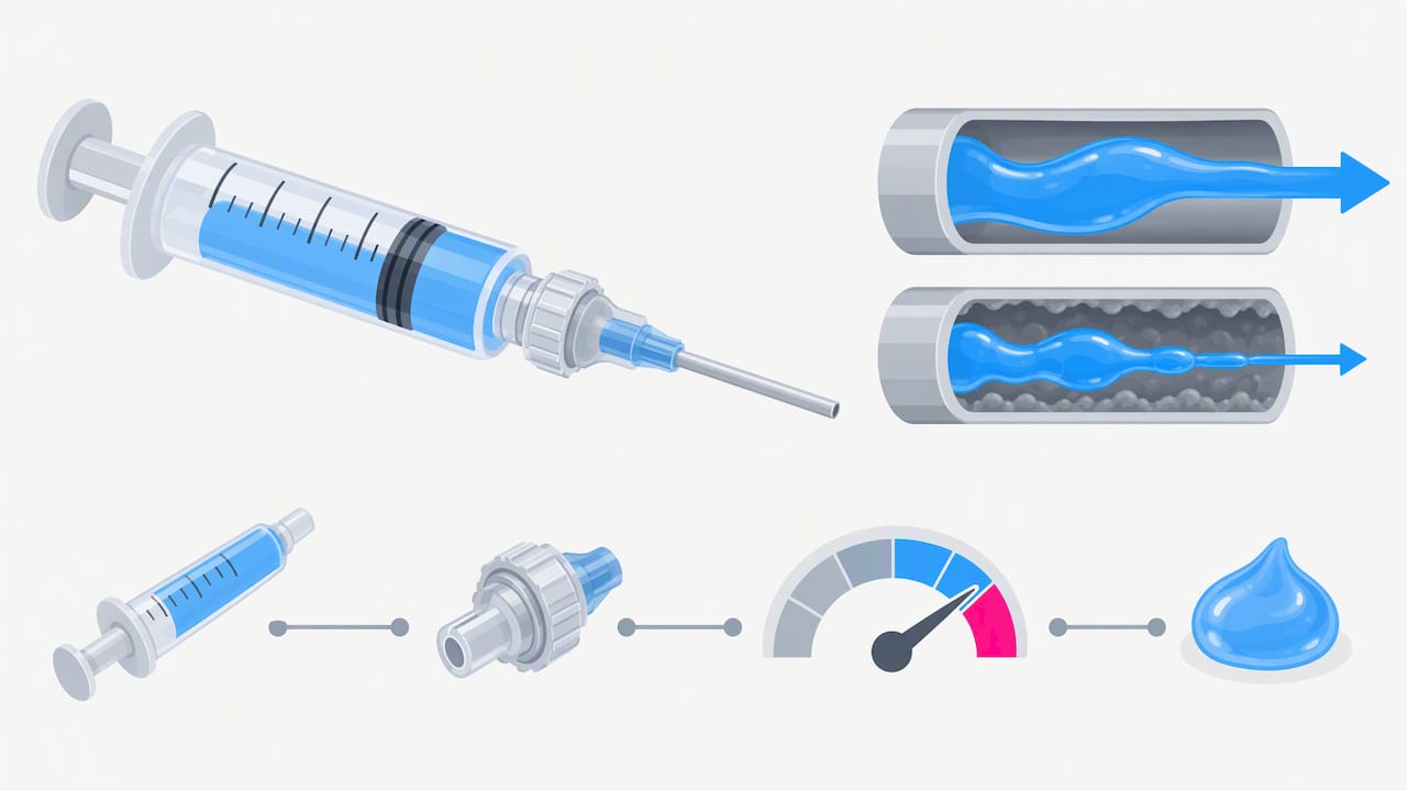 Illustration of syringe and filler compatibility factors