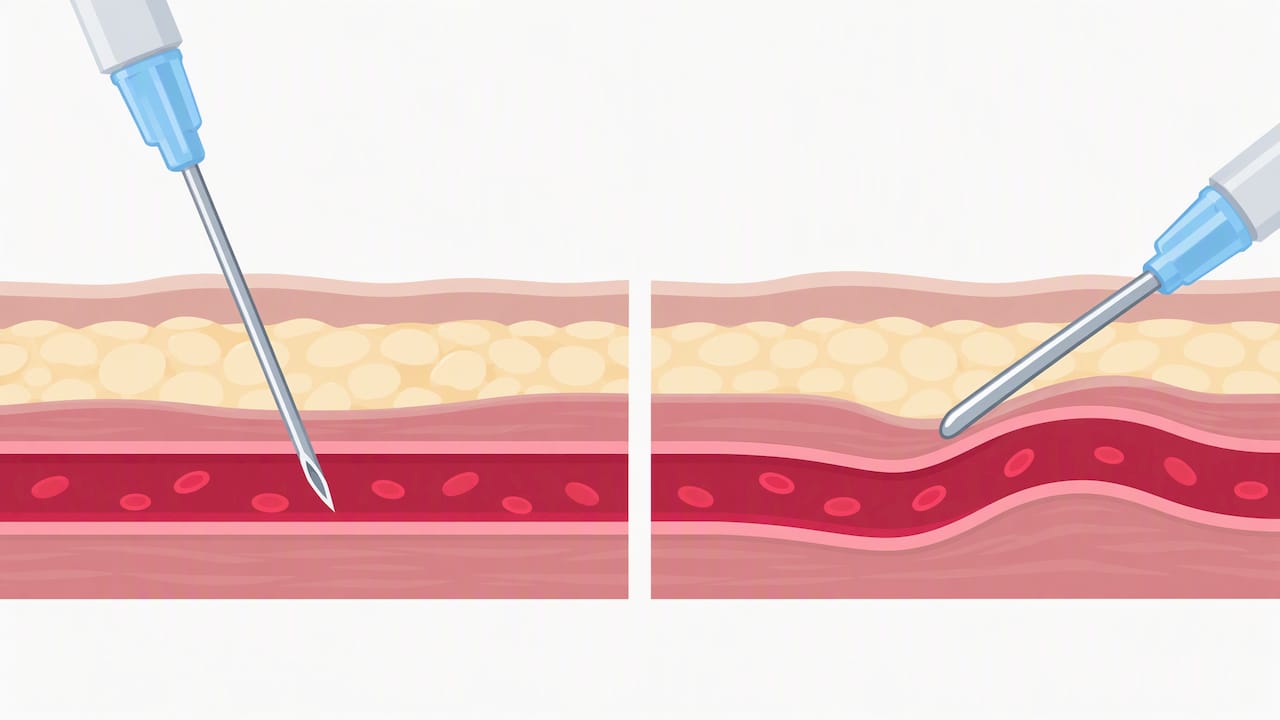 Illustration of needle and cannula vessel mechanics
