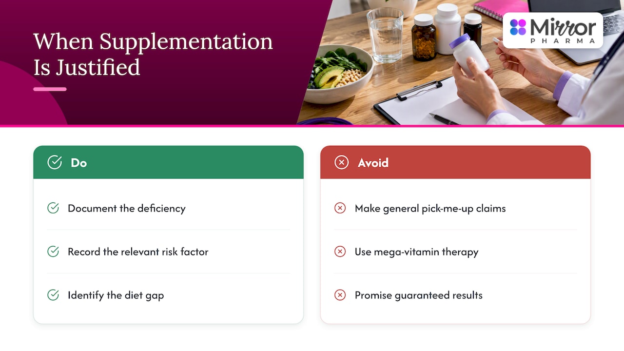 Three clinical reasons to document vitamin treatment